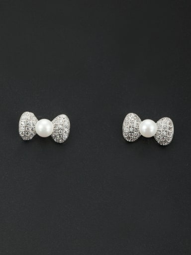 Platinum Plated White Pearl Beautiful Studs stud Earring
