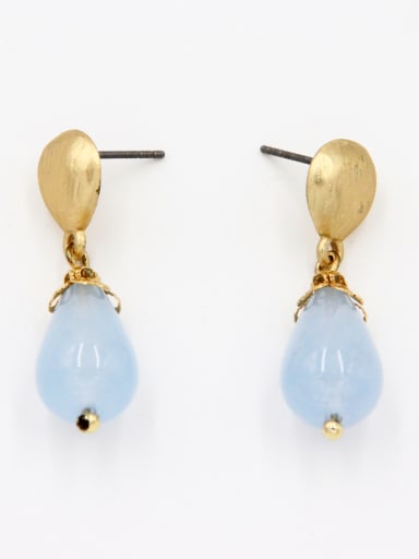 Charm style with Gold Plated Aquamarine Drop drop Earring
