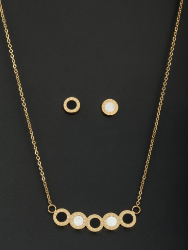 Gold Round 2 Pieces Set with Stainless steel