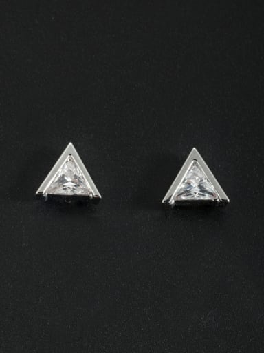 Triangle style with Platinum Plated Zircon Studs stud Earring
