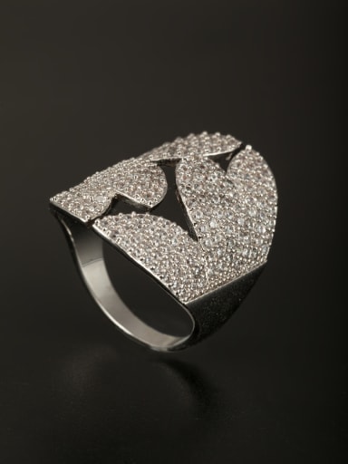 GODKI Luxury Women Wedding Dubai Model No AV043040R White Ring with Platinum Plated Copper Zircon