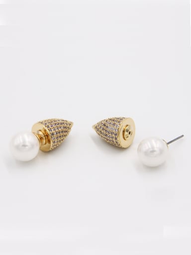 Copper Bullet Zircon Studs stud Earring