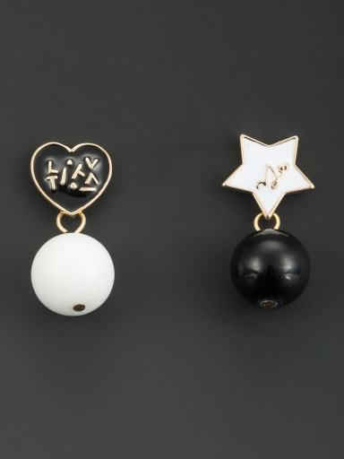 Gold Plated Stylish Pearl Drop drop Earring Of Heart And Star