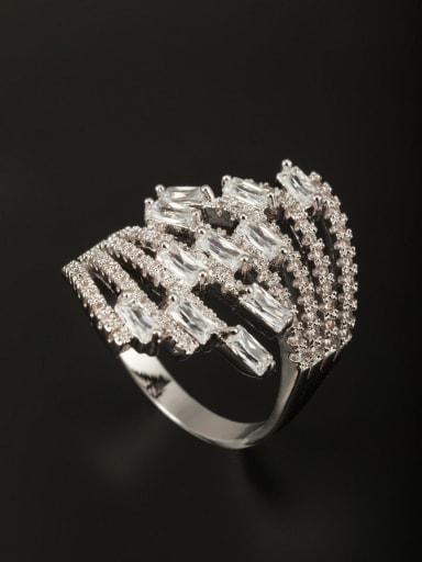GODKI Luxury Women Wedding Dubai Platinum Plated Copper Zircon Ring