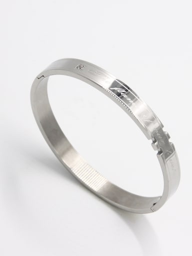 White  Youself ! Stainless steel   Bangle  63MMX55MM