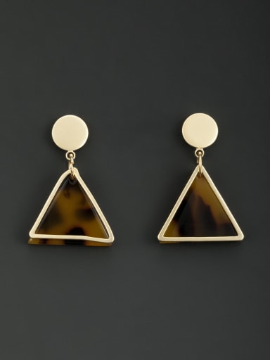 Triangle style with Gold Plated Acrylic Drop drop Earring