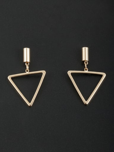 Gold color Gold Plated Triangle Drop drop Earring
