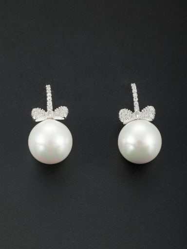 Model No 1000001235 Blacksmith Made Platinum Plated Pearl Butterfly Drop drop Earring