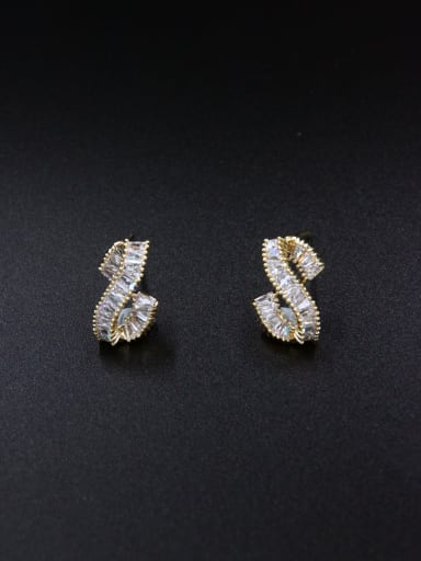 style with Gold Plated Zircon Studs stud Earring