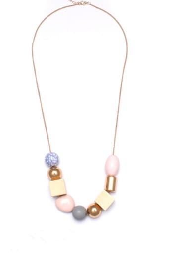 Multi-Color Geometric Youself ! Gold Plated Zinc Alloy  Necklac
