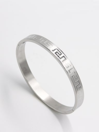 Stainless steel   White Bangle   63MMX55MM