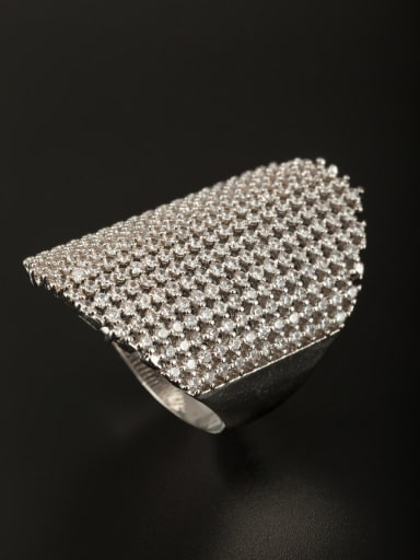 GODKI Luxury Women Wedding Dubai Model No 1000002989 White Ring with Platinum Plated Copper Zircon