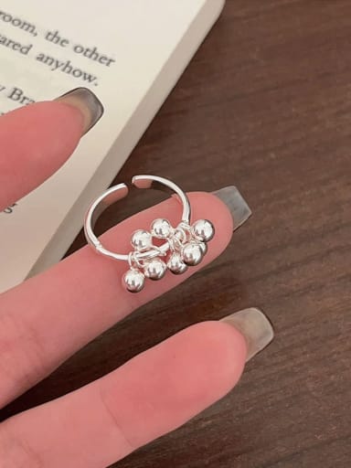 925 Sterling Silver Round Vintage Bead Ring