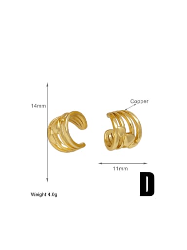 D Brass Geometric Vintage Stud Earring