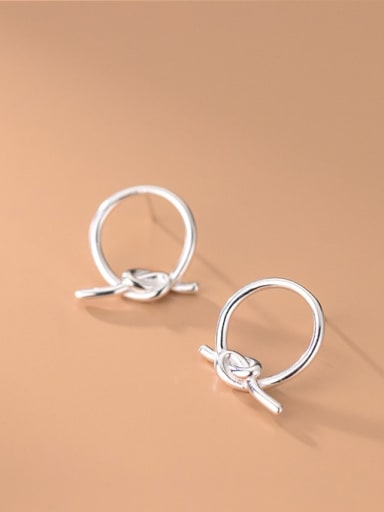 925 Sterling Silver Bowknot Minimalist Stud Earring