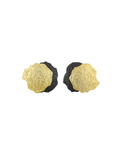 Black+ 18K Gold 925 Sterling Silver Geometric Minimalist Stud Earring