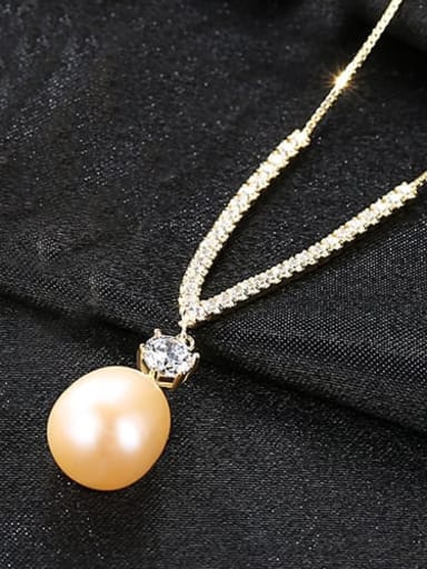 S925 Sterling Silver with 3A zircon  freshwater pearl  Necklace
