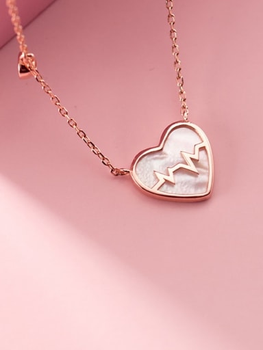 925 Sterling Silver Acrylic Heart Minimalist Necklace