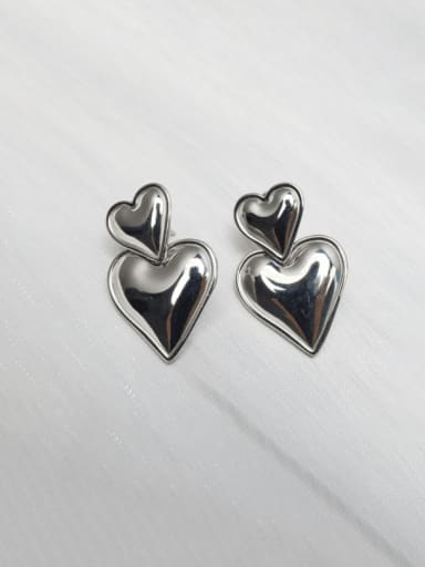 Titanium Steel Heart Vintage Drop Earring