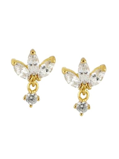 platinum 925 Sterling Silver Cubic Zirconia Butterfly Dainty Stud Earring