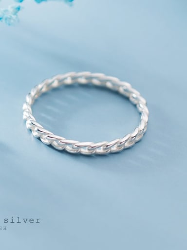 925 Sterling Silver 925 Geometric Minimalist Band Ring