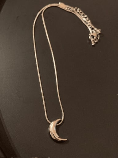 custom Titanium Steel Moon Minimalist Necklace