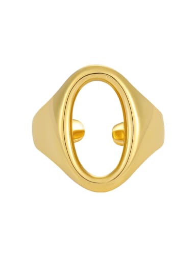 18K gold [adjustable size 14] 925 Sterling Silver 18K Gold Plated Geometric Ring Setting