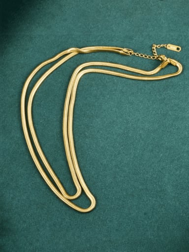 Titanium Steel Snake bone chain Minimalist Multi Strand Necklace