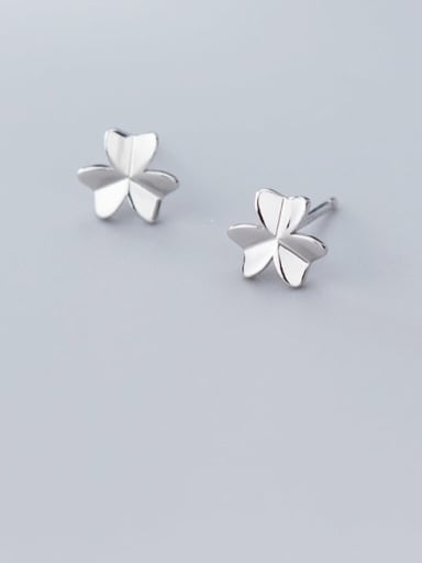 925 Sterling Silver Smooth Flower Minimalist Stud Earring