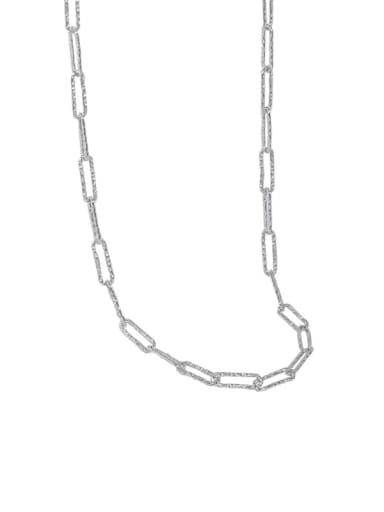 silvery 925 Sterling Silver Geometric Minimalist Necklace