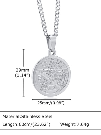 Steel pendant 60CM grinding chain Stainless steel Geometric Hip Hop Necklace
