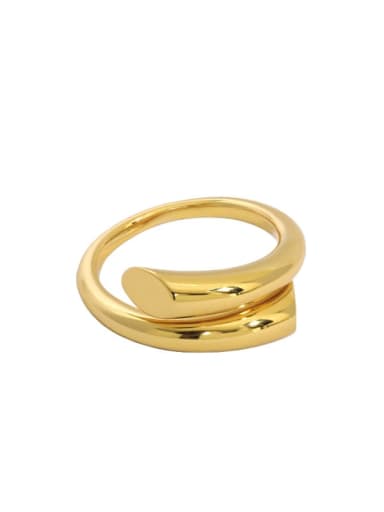 18K gold [14 adjustable] 925 Sterling Silver Irregular Minimalist Stackable Ring