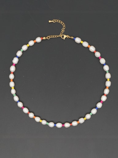 Freshwater Pearl Multi Color Miyuki Beads Pure Handmade Necklace