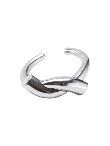 925 Sterling Silver Geometric Cross Minimalist Band Ring