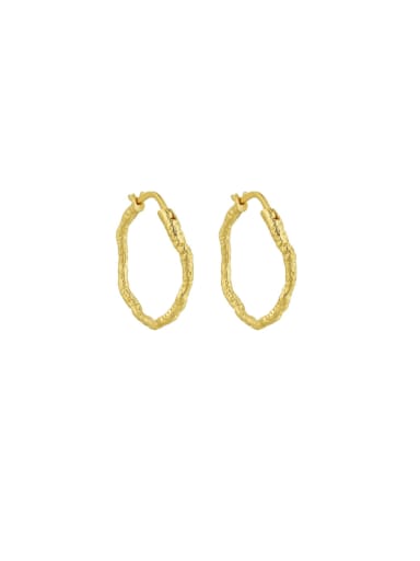 EA754 18K Gold 925 Sterling Silver Geometric Minimalist Hoop Earring