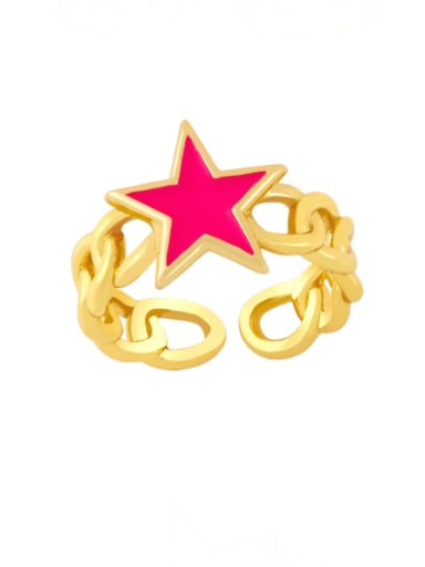 Brass Enamel Star Vintage Band Ring