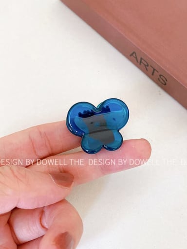 Blue 2.8cm Cellulose Acetate Trend Bowknot Alloy Jaw Hair Claw