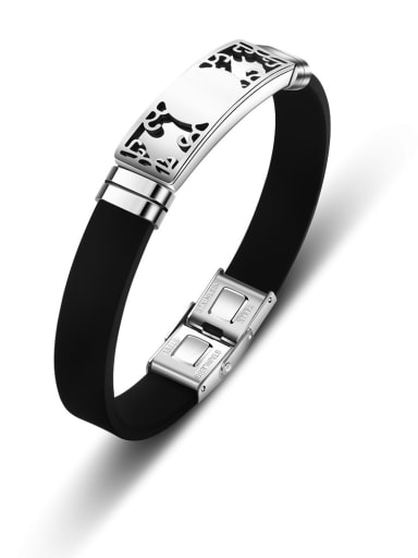 Stainless steel Silicone Heart Minimalist Wristband Bracelet