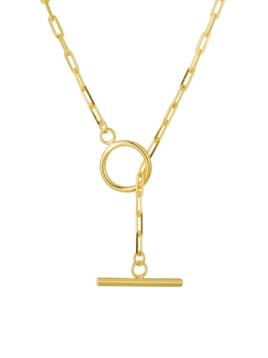 Gold Cross Chain OT Chain Necklace 925 Sterling Silver Geometric Tassel Minimalist Cross Chain OT Chain Necklace