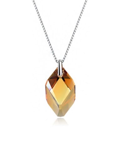 JYXZ 059 (brown) 925 Sterling Silver Austrian Crystal Irregular Classic Necklace