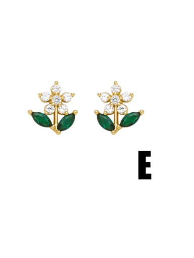 E Brass Cubic Zirconia Star Cute Stud Earring
