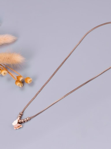 Titanium Butterfly Bead Pendant  Necklace