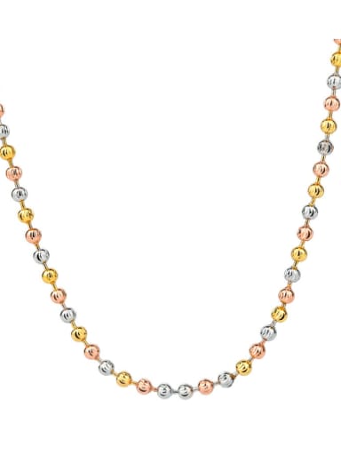 Colored gold necklace 40cm+ 5cm Brass  Hip Hop Bead Chain Bracelet and Necklace Set