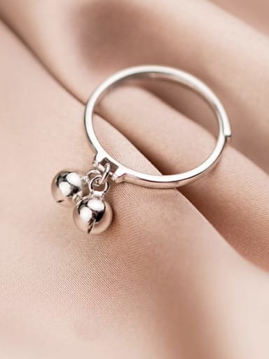 925 Sterling Silver Bell Minimalist Free Size Midi Ring
