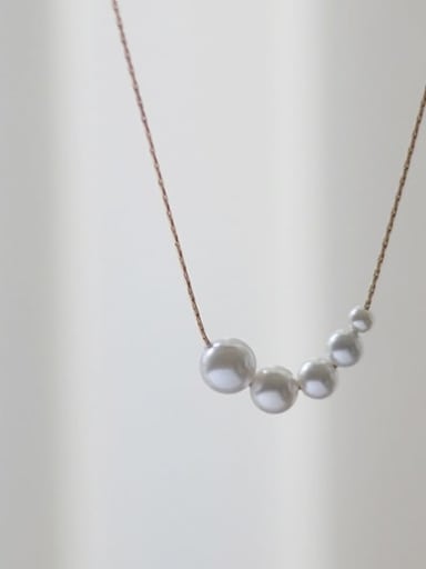 Titanium Steel synthetic Pearl Irregular Minimalist Necklace