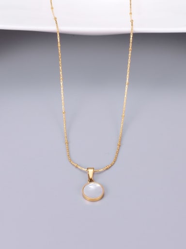 Titanium Shell Round Minimalist Necklace