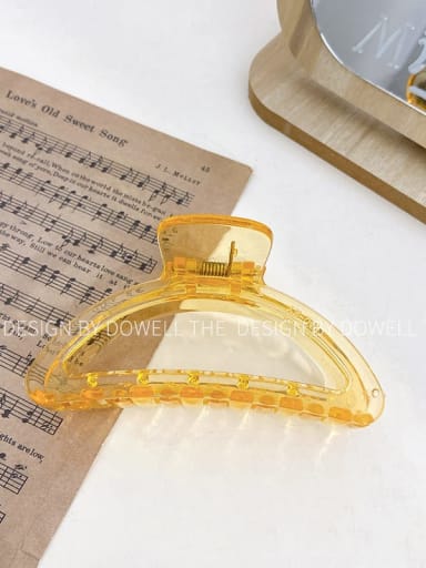 Semicircular transparent yellow Alloy Resin Trend Geometric Multi Color Jaw Hair Claw