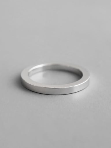 925 Sterling Silver Geometric Minimalist  Free Size Band Ring