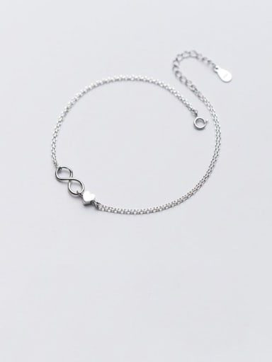 925 Sterling Silver Minimalist Number  8   Anklet