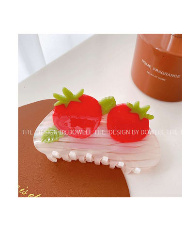 Strawberry 9cm Cellulose Acetate Trend Friut Alloy Jaw Hair Claw